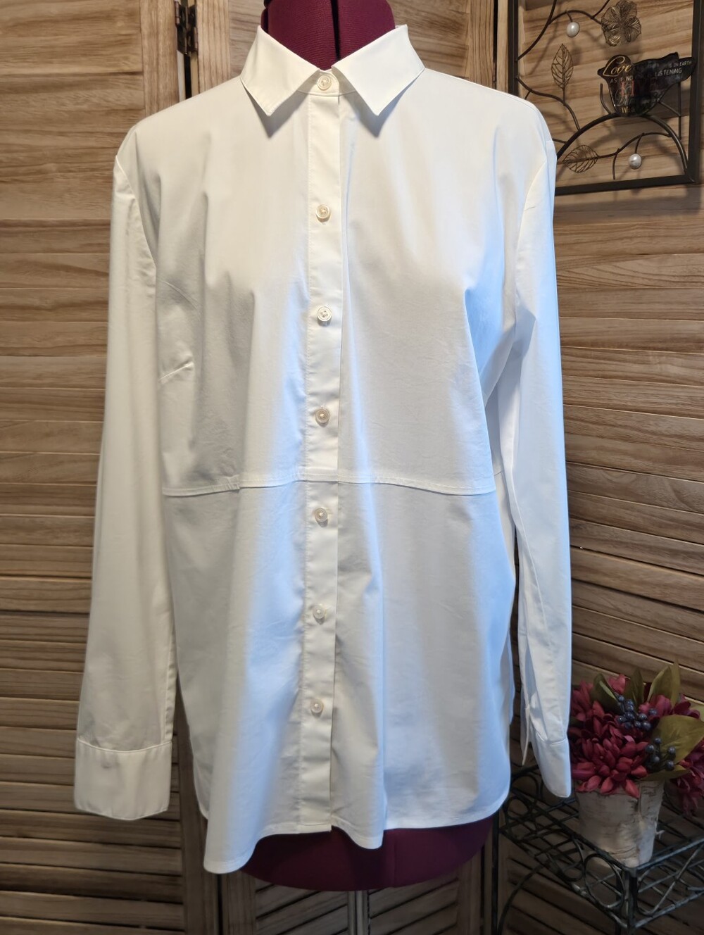 J. Jill M Classic White L/S Button Down Shirt